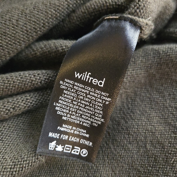 Aritzia Wilfred Cyprie Dress - Mockneck Wool Sweater Dress Forest Green - Picture 5 of 12